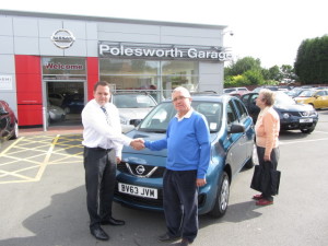 Mr Hare collecting his new Nissan Micra from our Sales Manager Steve Sadler Mr Hare collecting his new Nissan Micra from our Sales Manager Steve Sadler