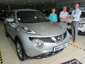 Mr & Mrs Swarbrigg collecting their new Nissan Juke from Our Senior Sales Executive Liam McEntee