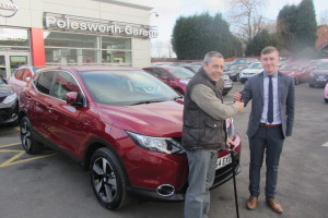 Loyal Customer Mr Ken Foxall Collecting his New Nissan Qashqai From Our Sales Executive Adam Hickinbottom