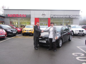 MS Sarah Ann Moss collecting her Toyota Auris From Our Sales Manager Steve Sadler