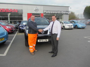 Loyal Customer Mr Bernard Coton Of B P Coton Ltd Collecting his New Nissan Navara From Our Sales Manager Steve Sadler
