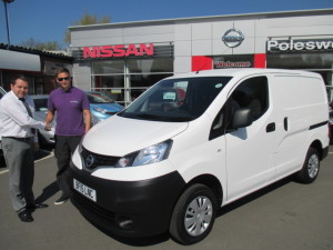Mr Ryan Davies Collecting His New Nissan NV200 From Our Sales Manager Steve Sadler