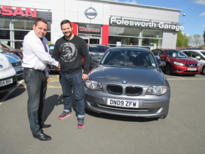 Returning Customer Paul White collecting his BMW 1 Series From Our Sales Manager Steve Sadler