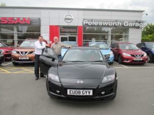 Loyal Customer Mr Michael Edden Collecting his Mazda RX8 from our Sales Manager Steve Sadler