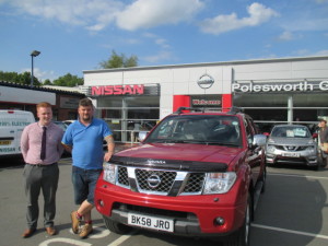 Our New Salesman Aaron Christians First Handover, Here we see Mr Paul Kemble taking delivery of His Nissan Navara Long Way Down Pick Up