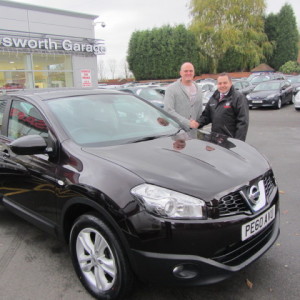 Chris Sparrow collecting his new Qashqai from our Sales Manager Steve Sadler