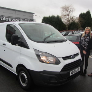 Kelly Managing Director of City Vending collecting the companys new Ford Transit 290 SWB from our Sales Manager Steve Sadler