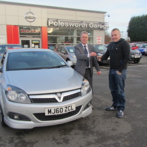Matthew Thorpe collecting his Vauxhall Astra SRI from our Sales Executive Paul Tomson