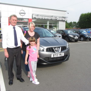 Megan Jones & Ashley Douglas collecting their new Nissan Qashqai from our Sales Executive Paul Tomson