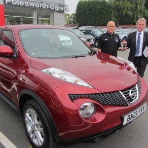 Mr Gerald Simmonds collecting his new Nissan Juke from our Sales Executive Paul Tomson