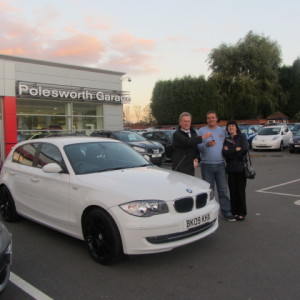 Mr & Mrs Shannon collecting their BMW 1 Series from our Sales Executive Paul Tomson