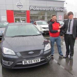 Mr Paul White collecting his Ford Focus ST from our Sales Executive Jon Taylor