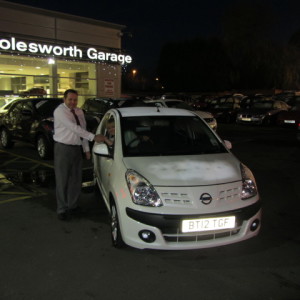 Our Sales Manager Steve Sadler handing the keys over to Mrs Lydia Pattinson for her new Nissan Pixo