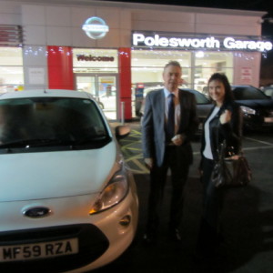 Rachel Smallman from Wednesbury collecting her Ford KA from our Sales Executive Paul Tomson