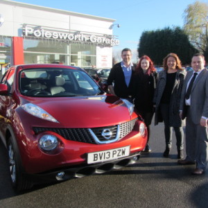 The Lester family, David, Keren and Daughter Aimee from Birmingham collecting their new Nissan Juke from our Sales Manager Steve Sadler