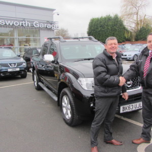 Kevin Mansfield Managing Director of JMI Tamworth Ltd collecting his new Nissan Navara from our Sales Manager Steve Sadler