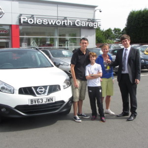 Mr & Mrs Clarke collecting their Nissan Qashqai from our Sales Executive Jon Taylor