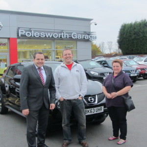 Mr and Mrs Vale collecting their new Nissan Juke from our Sales Manager Steve Sadler.
