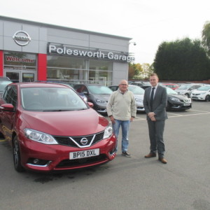 Loyal Customer Mr Kinson Collecting His New Nissan Pulsar From Our Sales Executive Phil Tierney. Mr Kinson Has Brought Many Vehicles From Us Over The Years