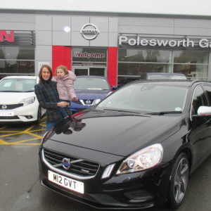Loyal Customer Mrs Stephanie Traynor And Daughter Isabella Collecting Their New Volvo V60. Polesworth Garage Can Source Any Make And Model Of Vehicle