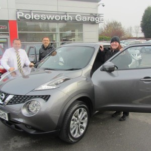 Mr & Mrs Potter all set to drive off in their Brand New Nissan Juke