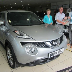 Mr & Mrs Swarbrigg collecting their new Nissan Juke from Our Senior Sales Executive Liam McEntee