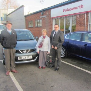 Mr & Mrs Tipper collecting their Nissan Micra from our Sales Manager Steve Sadler