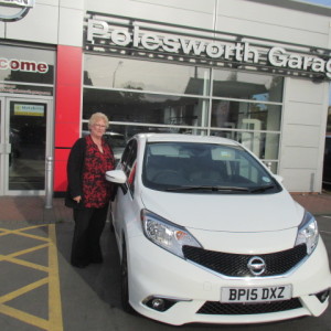 Mrs Reed Proudly Standing Next To Her New Top Of The Range Nissan Note Supplied By Our Sales Manager Steve Sadler