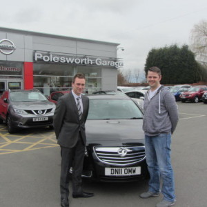 Christopher Philips collecting his new Vauxhall Insignia From Our Sales Executive Phil Tierney