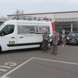 Martin Harley Of C J & Son Building Services Collecting his New Nissan NV400 From Our Sales Manager Steve Sadler