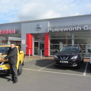 Miss Tatsiana Pouzhyk collecting her new Nissan Juke Acenta Premium from Our Sales Manager Steve Sadler