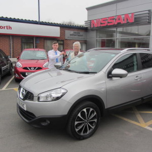 Mrs Anne Gurd Collecting her New Nissan Qashqai From Our Sales Executive Adam Hickinbottom