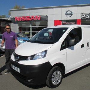 Mr Ryan Davies Collecting His New Nissan NV200 From Our Sales Manager Steve Sadler