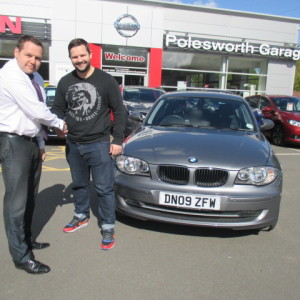 Returning Customer Paul White collecting his BMW 1 Series From Our Sales Manager Steve Sadler