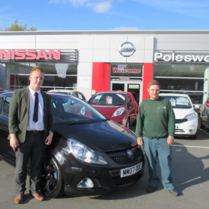 Luke Albrighton Collecting His Vauxhall Corsa VXR From Our Sales Executive Aaron Christian