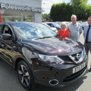 Mr & Mrs Carter collecting their new Nissan Qashqai From Our Sales Manager Steve Sadler