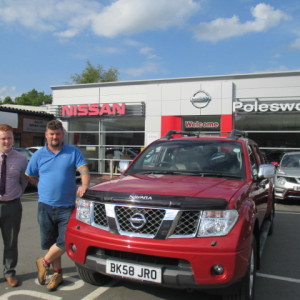 Our New Salesman Aaron Christians First Handover, Here we see Mr Paul Kemble taking delivery of His Nissan Navara Long Way Down Pick Up