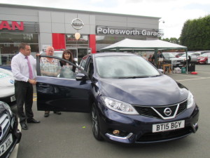 Mr & Mrs Shilton Collecting Their New Nissan Pulsar From Our Sales Manager Steve Sadler, This is their 4th Vehicle. From  Polesworth Garage