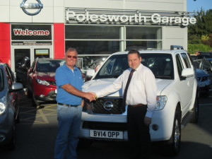 Loyal Customer Mr Ralph Coleman Of Stoke Golding Collecting His New Nissan Pathfinder From Our Sales Manager Steve Sadler