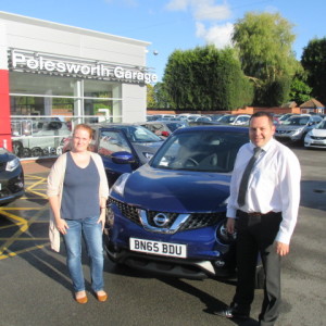 Miss Lynne Sweeney Collecting Her Brand New Nissan Juke From Our Sales Manager Steve Sadler