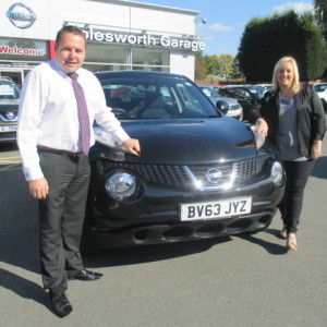Ms Hayley Ryan From Swadlincote Collecting Her New Nissan Juke From Our Sales Manager Steve Sadler