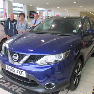 Susan & Steve Pitcher Collecting Their Brand New Nissan Qashqai From Our Sales Manager Steve Sadler, This Is Their 2nd Qashqai From Us