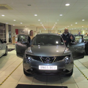 Kimberley Anne Bent Collecting Her New Nissan Juke From Our Sales Executive Matt Newman