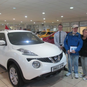 Mr And Mrs Chilton Collecting Their New Nissan Juke Acenta Premium From Our Sales Executive Phil Tierney