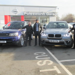 John And Michael From Prestige Scaffolding Collecting Their New Range Rover And BMW X5 From Our Sales Manager Steve Sadler