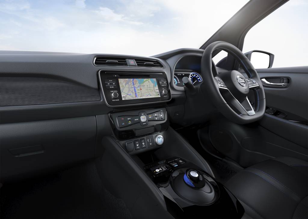 New Nissan Leaf 2 Interior Front Steering Wheel and Infotainment